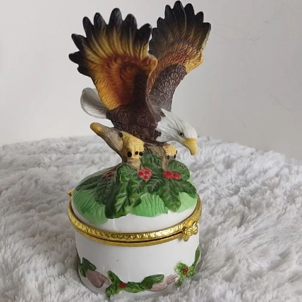 Eagle Porcelain Trinket Box 